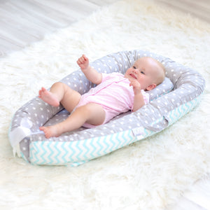 Baby Nest Lounger - Cosleeper for Baby in Bed - Reversible Baby Lounger Pillow - Baby Lounger Bed - Baby Cosleeper for Bed - Infant Lounger Newborns (Starry Seas)